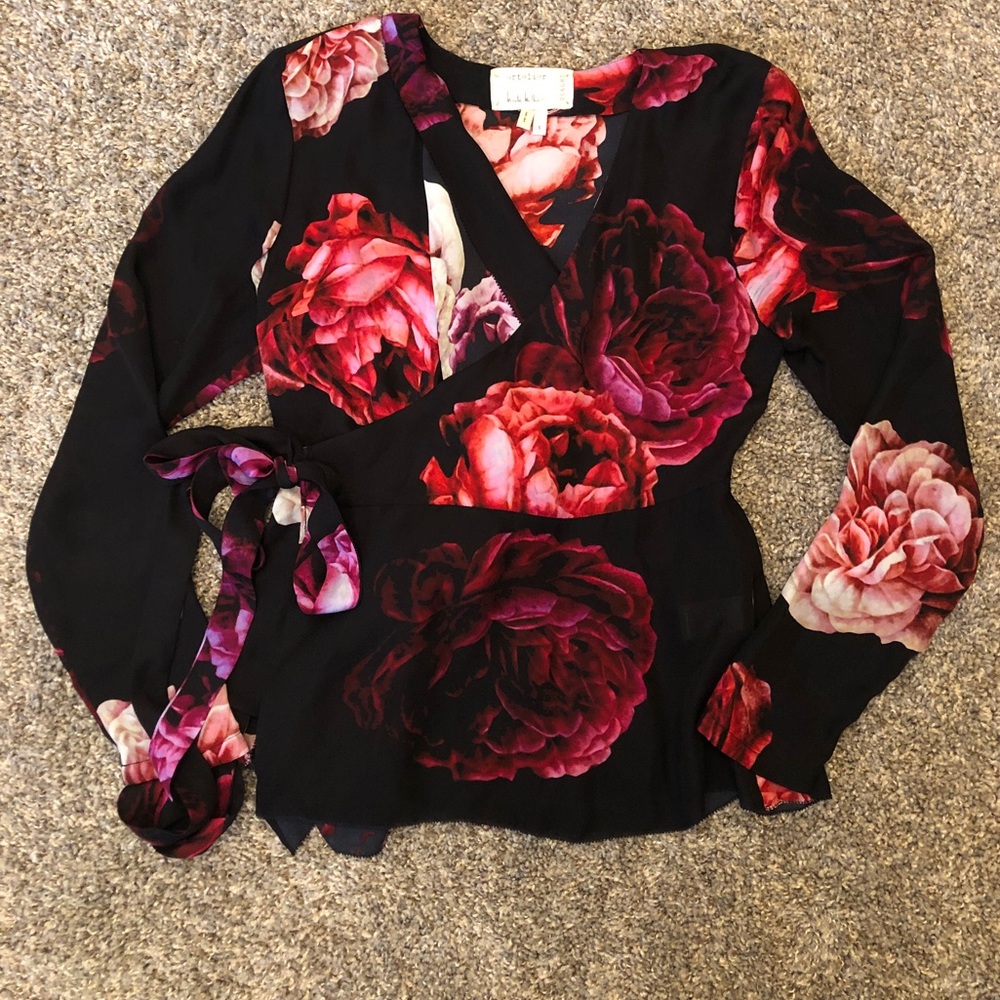 Nicole Miller silk wrap top